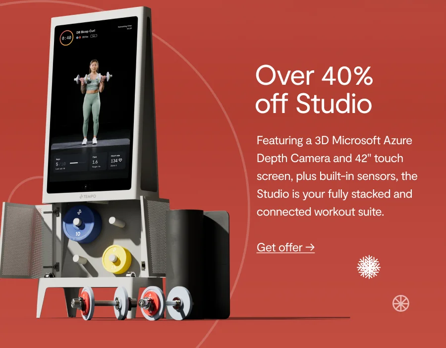 Over 40% off Studio. Featuring a 3D Microsoft Azure Depth Camera and 42" touch screen, plus built-in sensors, the Studio is your fully stacked and connected workout suite. Get offer