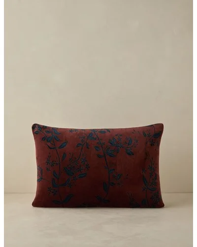 Carmine Velvet Pillow - Sangria / Lumbar