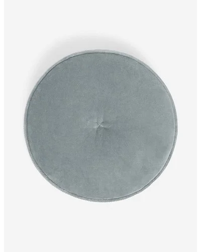 Velvet Disc Pillow by Sarah Sherman Samuel-Canyon Blue