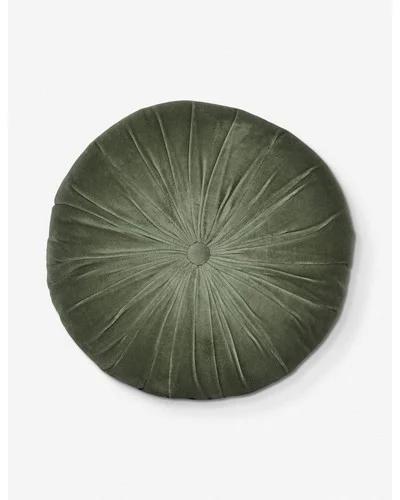 Monroe Velvet Round Pillow-Moss