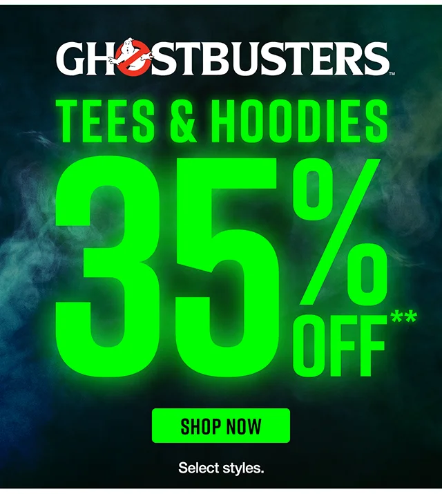 Ghostbusters 35% Off Tees and Hoodies Shop Now