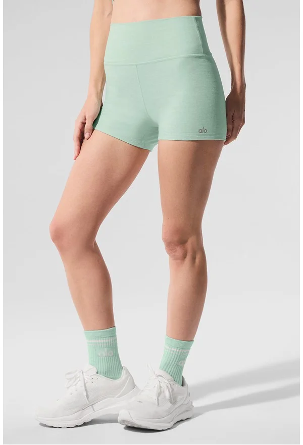 Alosoft High-Waist Carefree Short - Spearmint Heather - Spearmint Heather / XS