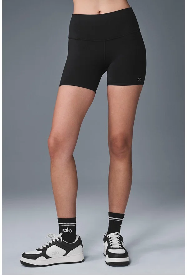 5" Airbrush High-Waist Biker Short - Black - Black / L