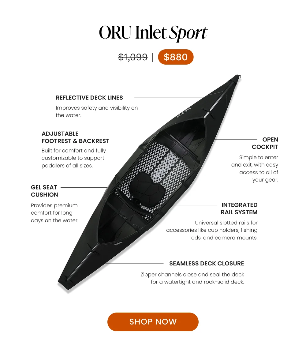 Oru Inlet Sport: Our Lighter Sport Starter Kayak Now $880 Oru Inlet Sport: Our Lighter Sport Starter Kayak Now $880