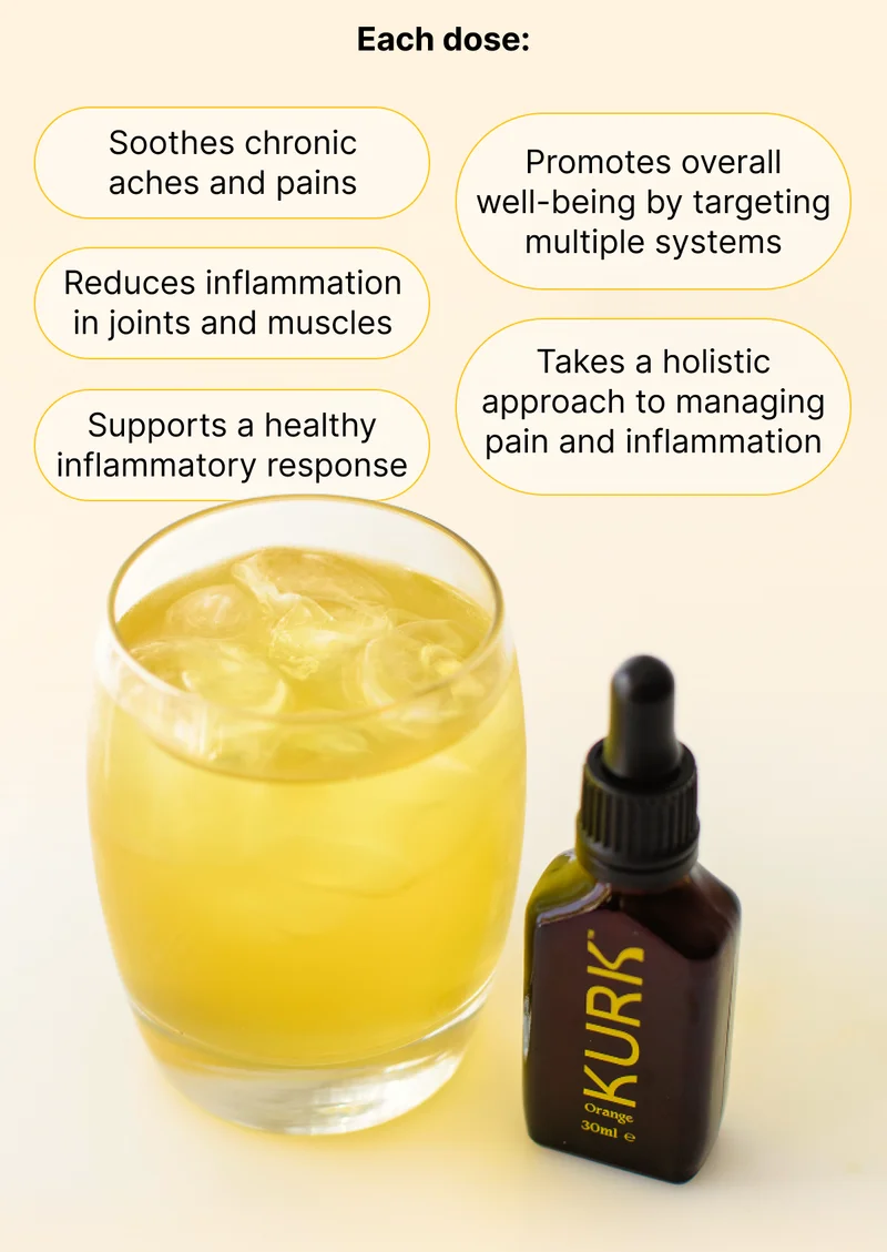 Each dose: ✅ Soothes chronic aches and pains ✅ Reduces inflammation in joints and muscles ✅ Supports a healthy inflammatory response ✅ Promotes overall well-being by targeting multiple systems ✅ Takes a holistic approach to managing pain and inflammation