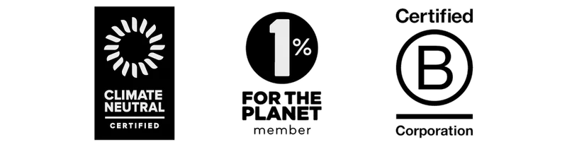 Climate Neutral, 1% For the Planet, Certified B Corp