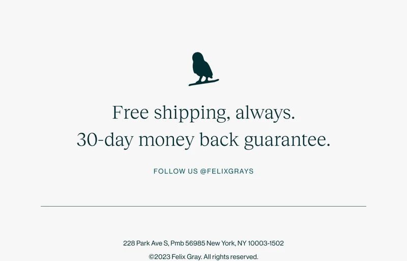 Free shipping, always.