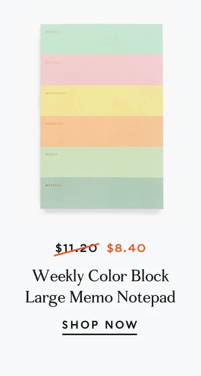 Weekly Color Block Large Memo Notepad