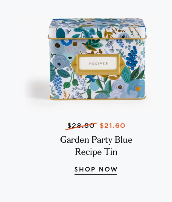 Garden Party Blue Recipe Tin