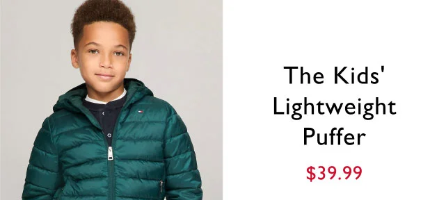THe kids' lightweight puffer $39.99