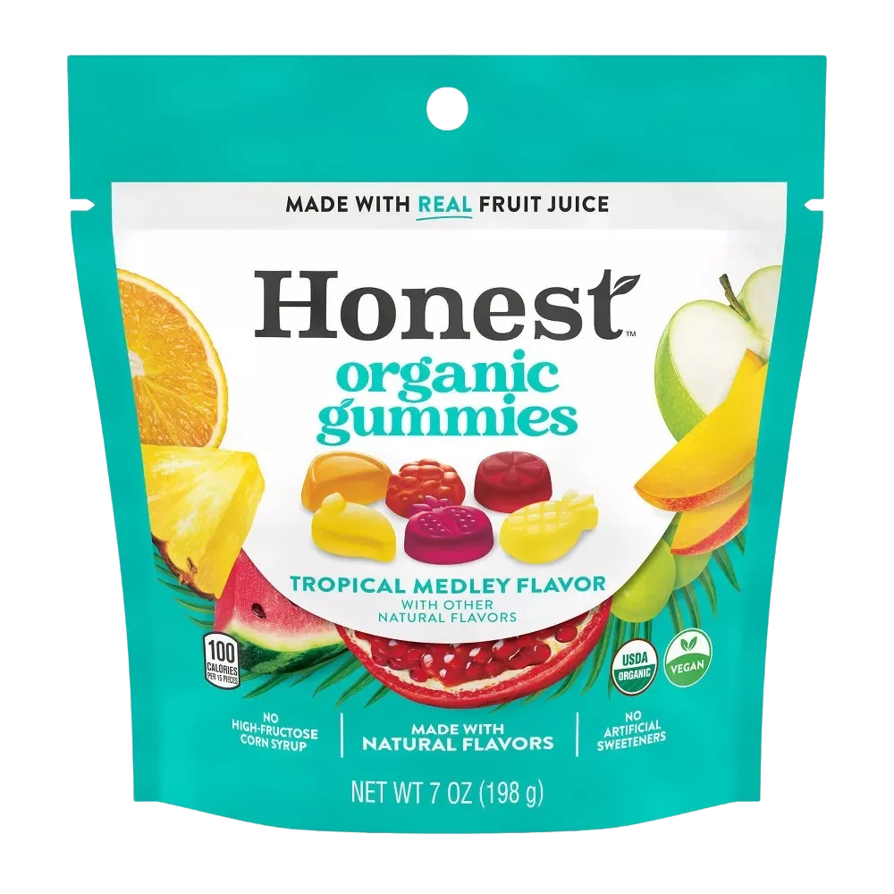 Image of Honest Organic Gummies Tropical Medley Flavor