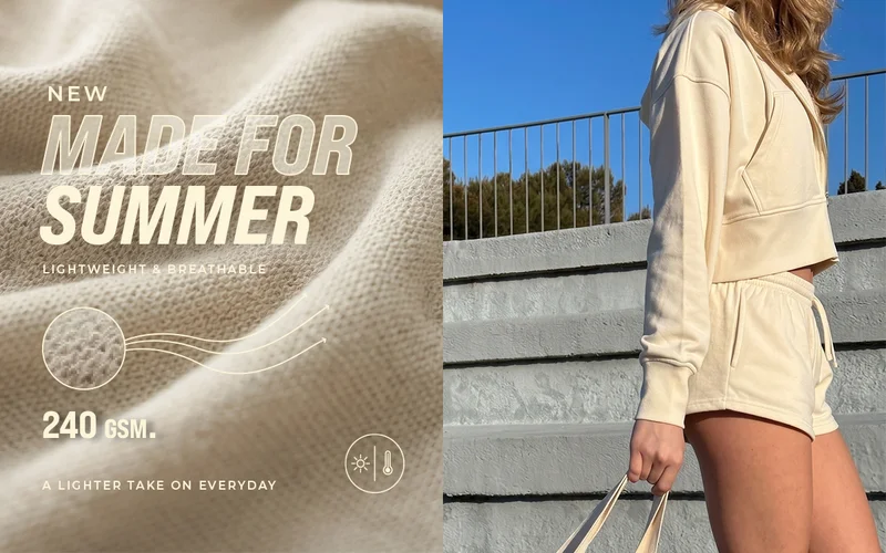 Everyday Terry Cropped Hoodie Cream