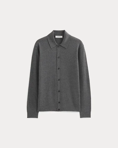 Image | Ultrasoft Button-Down Sweater | Heather Mid Charcoal