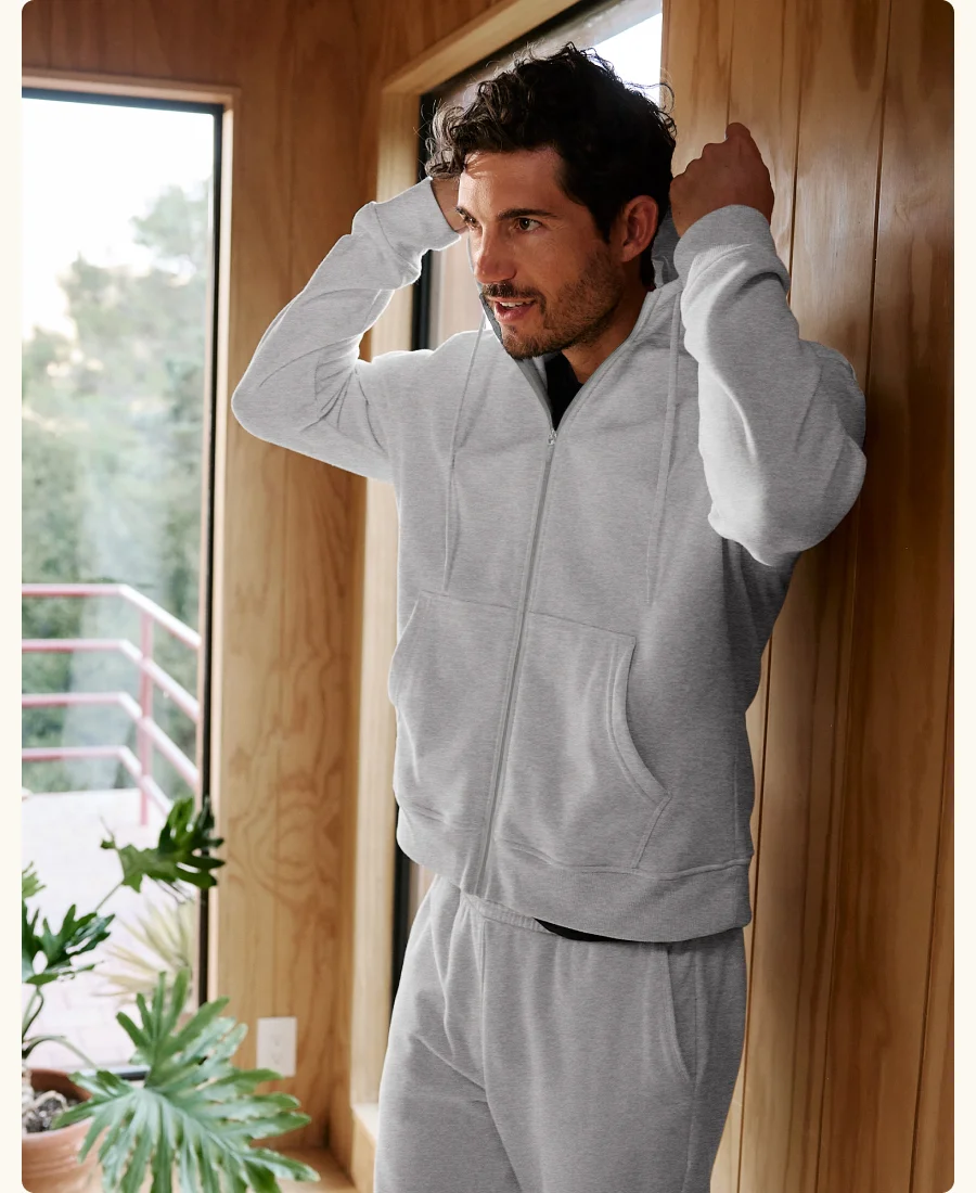 Every Body Zip Front Hoodie in Light Heather Gray