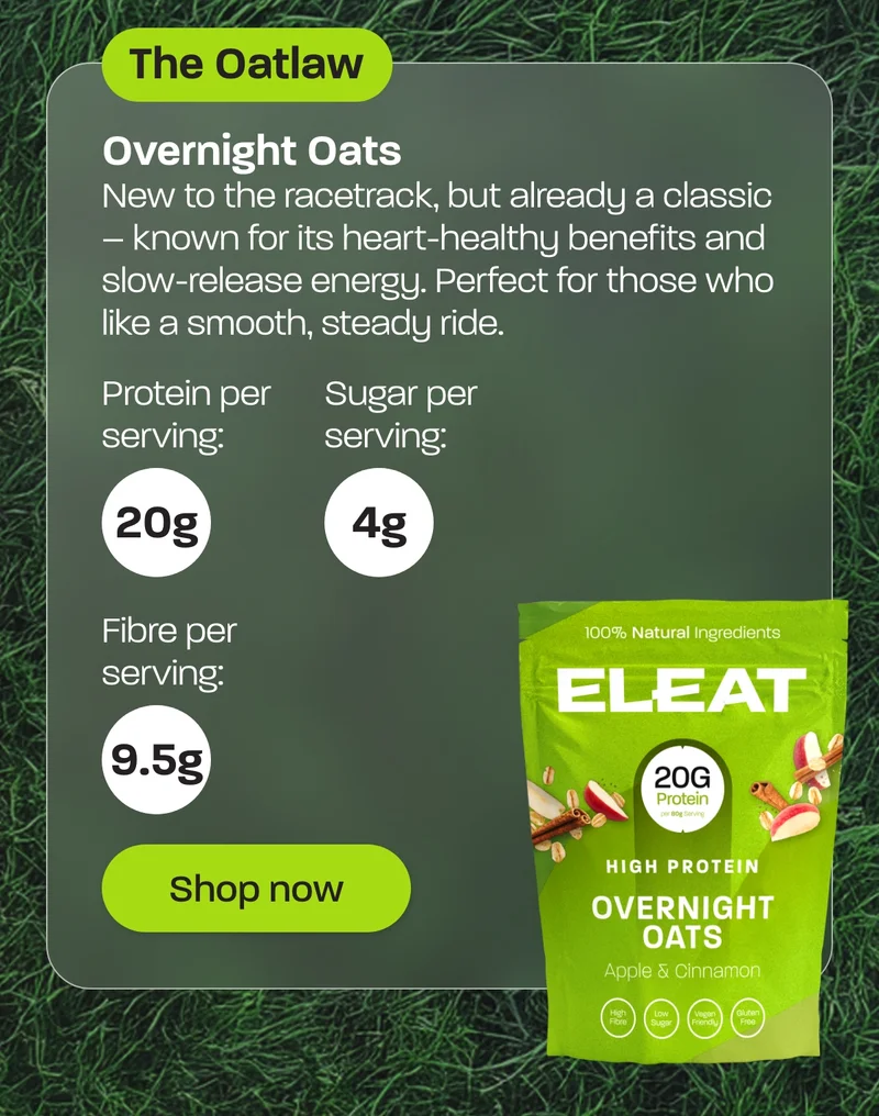 The Outlaw. New to the racetrack, but already a classic – known for its heart-healthy benefits and slow-release energy. Perfect for those who like a smooth, steady ride.