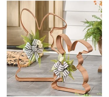 Grandin Road Set of 2 Oversized Bunny Cutouts