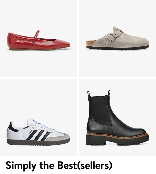 A flat, boot, clog and sneaker.