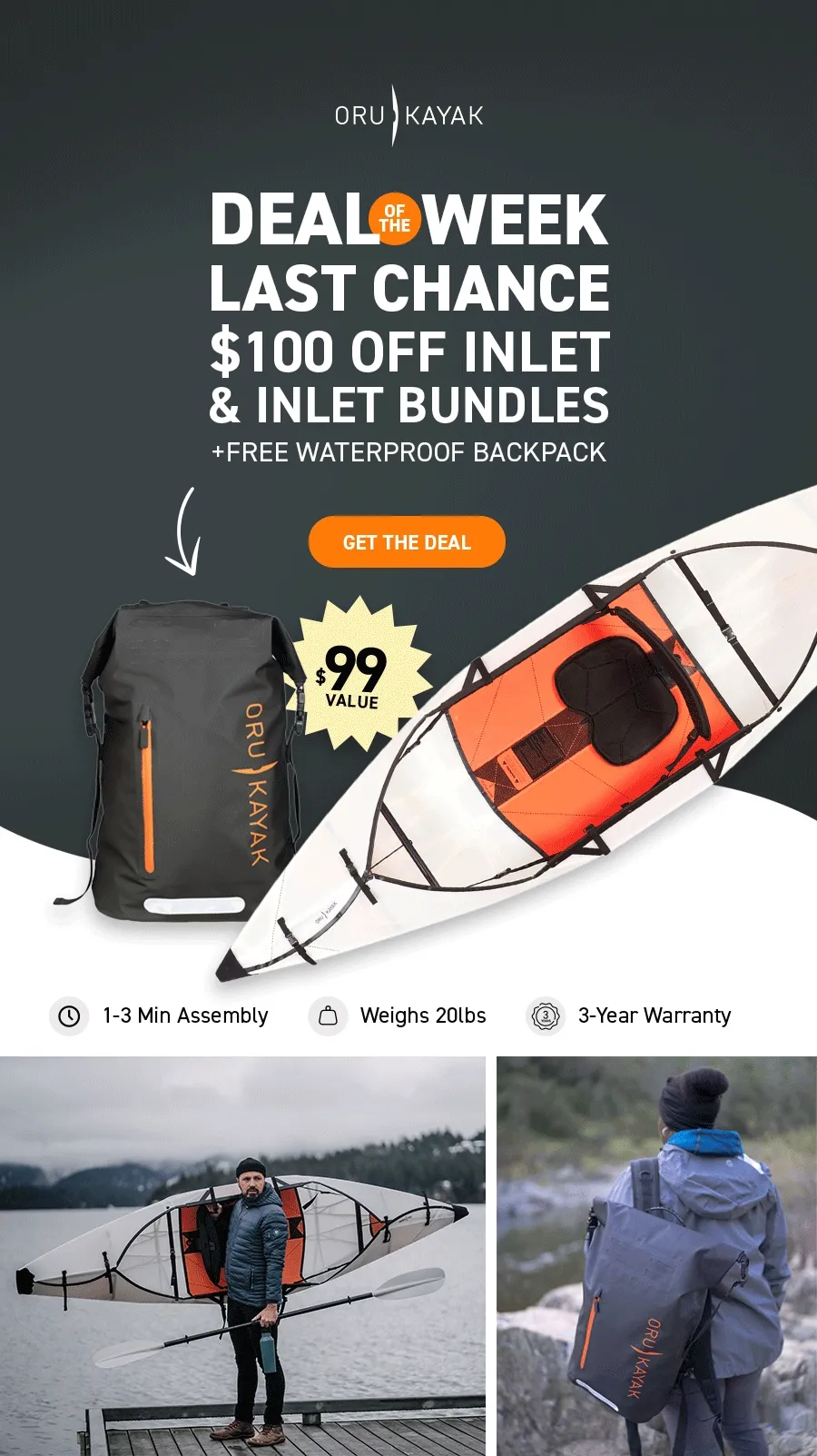 Last Chance! Get $100 off Inlet and Inlet Bundles + Get a FREE Waterproof Backpack ($99 Value) with Inlet purchase!