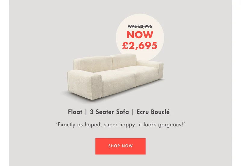 Float | 3 Seater | Ecru Boucle