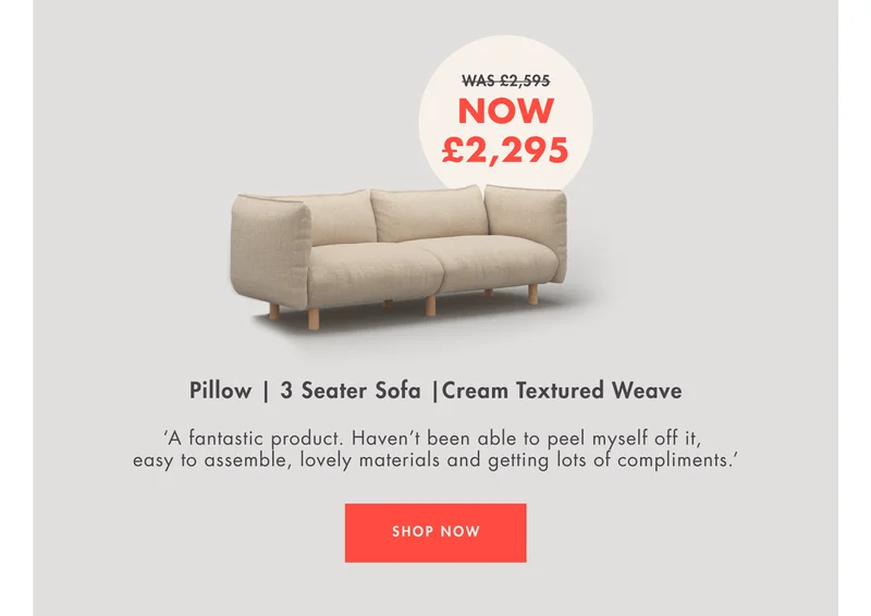 Pillow | 3 Seater | Cream Textured Weave