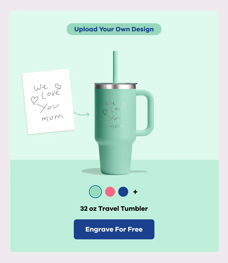 Upload Your Own Design. 32 oz Travel Tumbler. | Engrave For Free