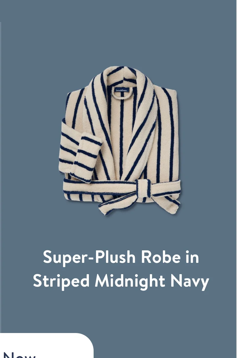 Super-Plush Robe in Striped Midnight Navy