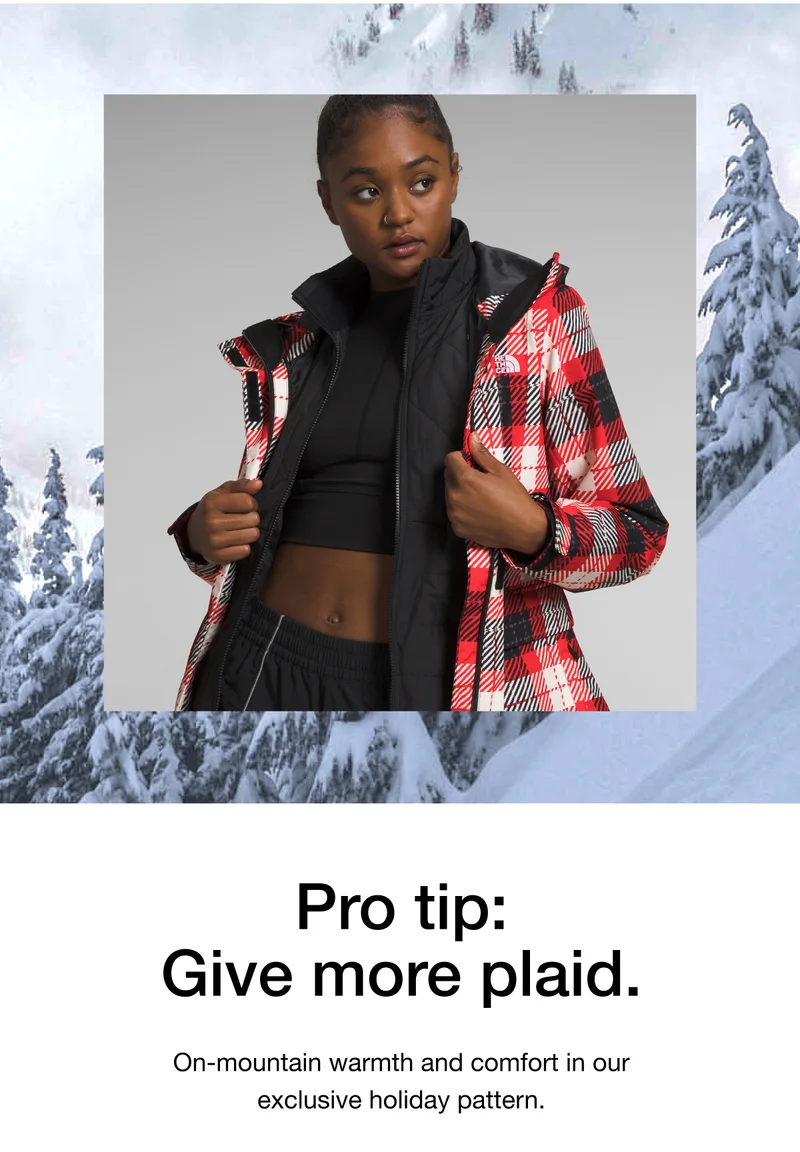 On-mountain warmth and comfort in our exclusive holiday pattern.