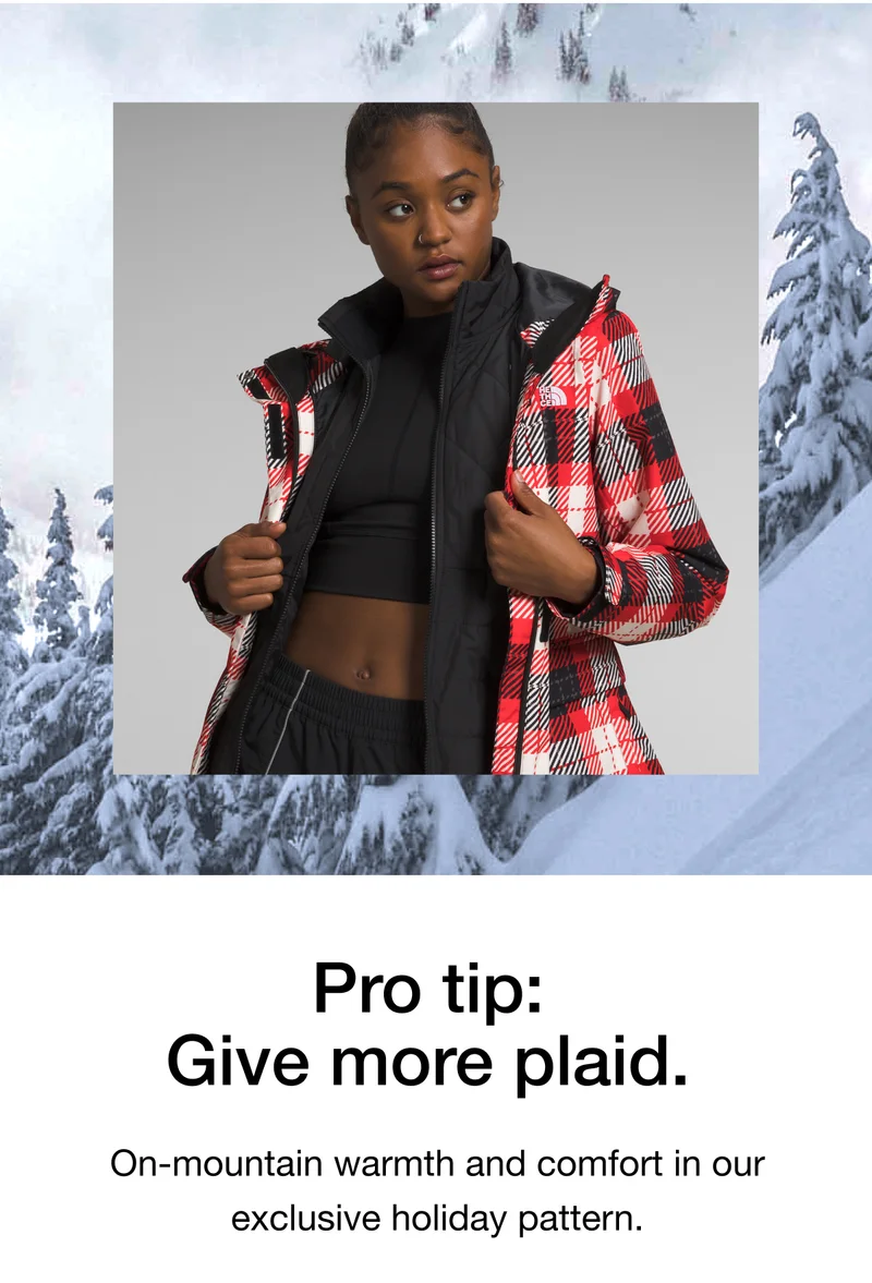 On-mountain warmth and comfort in our exclusive holiday pattern.