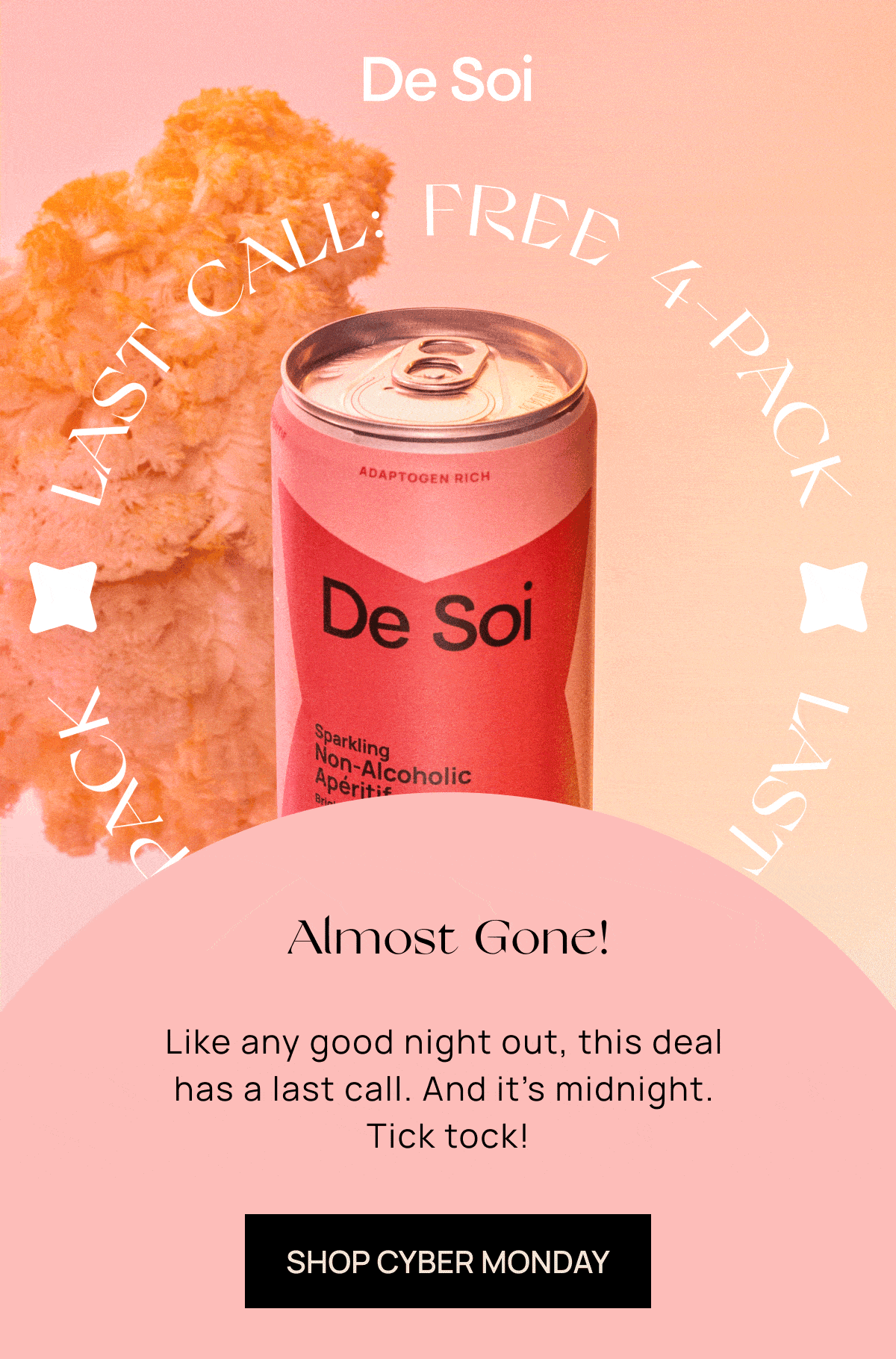 De Soi | Almost Gone!  | Like any good night out, this deal has a last call. And it's midnight. Tick Tock!  | SHOP CYBER MONDAY