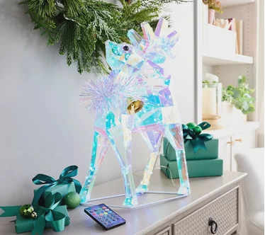 Kringle Express 18" In/Outdoor RGB Holographic Reindeer with Remote
