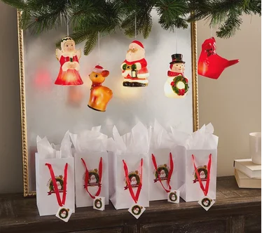Mr. Christmas Set of 5 Illuminated 5" Blow Mold Ornaments