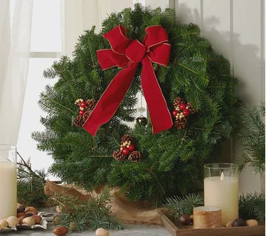Del. Week 12/16 Fresh Balsam Jingle Bell Wreath by Valerie