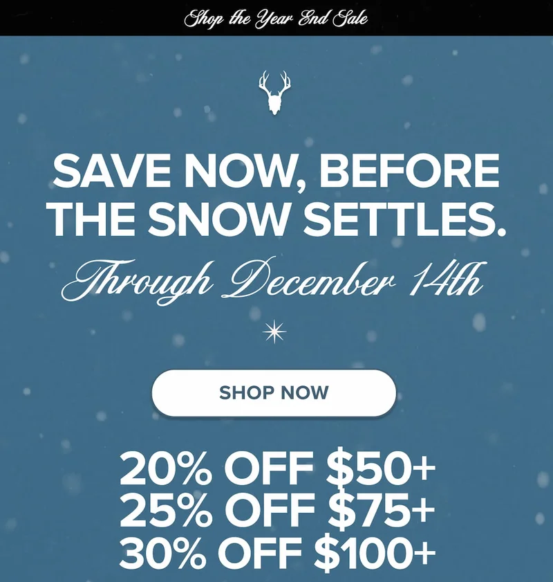 Save now before the snow settles