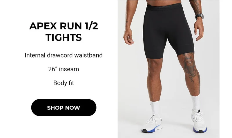 Featuring the Apex Run 1/2 Tights with an internal drawcord waistband and 26'' inseam. Shop now.