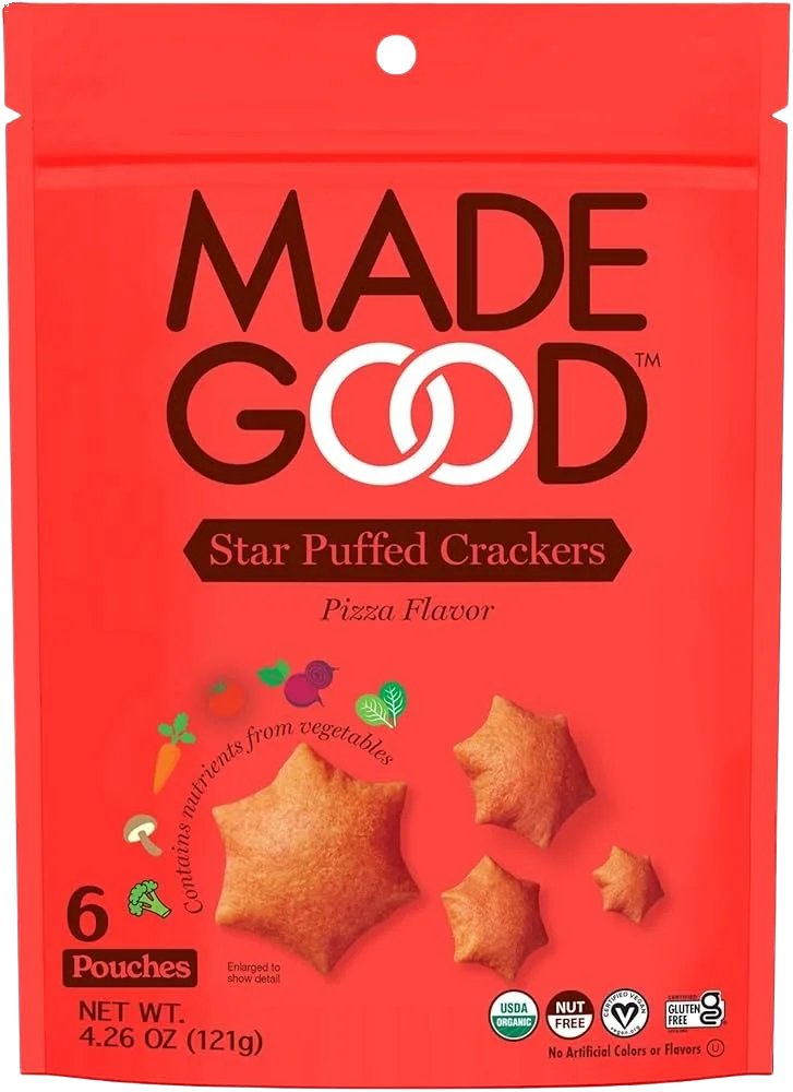 Image of MadeGood Organic Star Puffed Crackers- Pizza Flavor