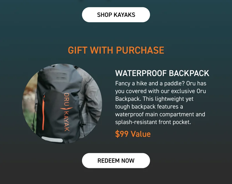 SHOP GIFTS FOR ALL ADVENTURERS AND BUDGETS! KAYAKS START AT JUST $399 + GET A FREE WATERPROOF BACKPACK WITH PURCHASE SHOP GIFTS FOR ALL ADVENTURERS AND BUDGETS! KAYAKS START AT JUST $399 + GET A FREE WATERPROOF BACKPACK WITH PURCHASE