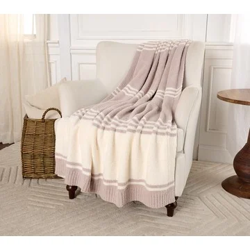 Barefoot Dreams CozyChic Border Bar Stripe 45"x60" Blanket