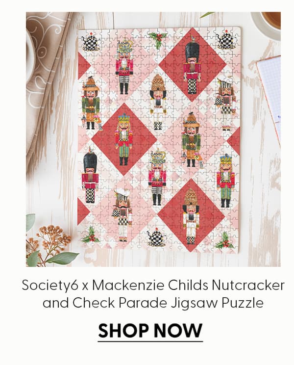 Society6 x Mackenzie Childs Nutcracker and Check Parade Jigsaw Puzzle