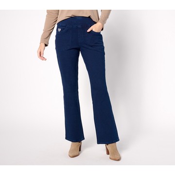 Quacker Factory DreamJeannes Flat Waistband Bootcut Jeans