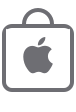 Apple shopping bag icon