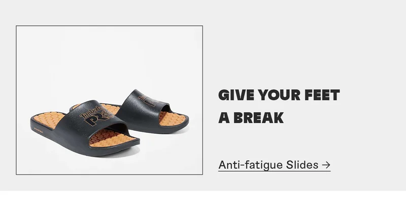 Give your feet a break. Anti-fatigue Slides
