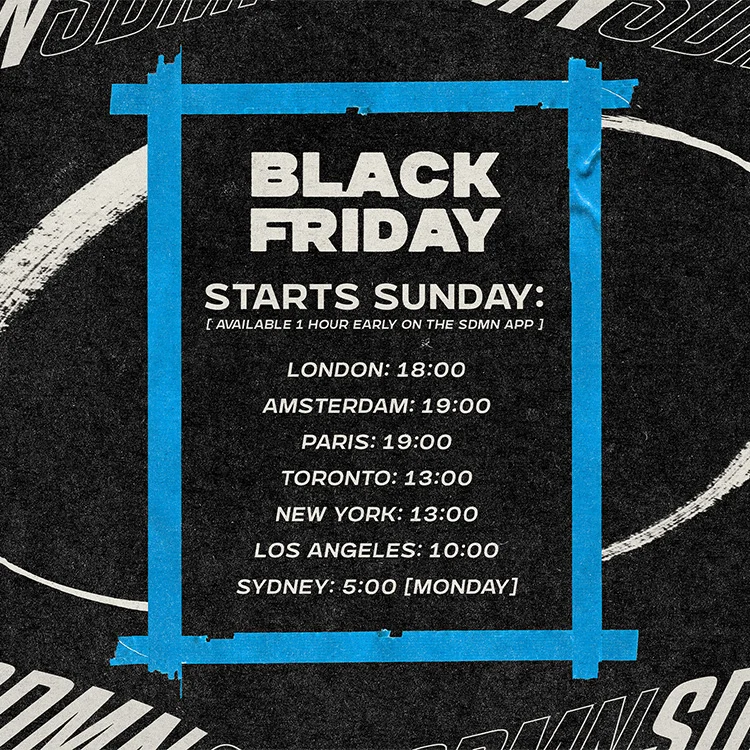 Graphic showing Black Friday start times