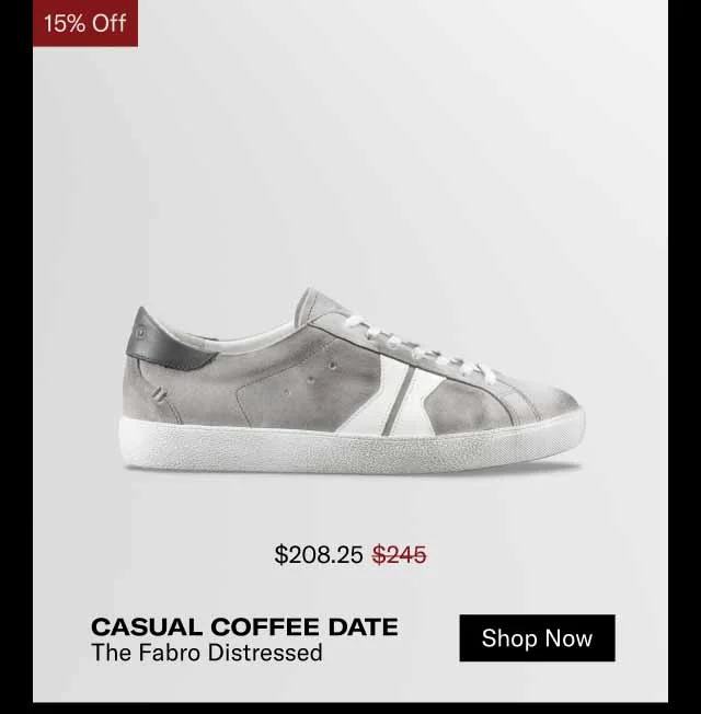 Casual coffee date. The Fabro distessed. Shop Now