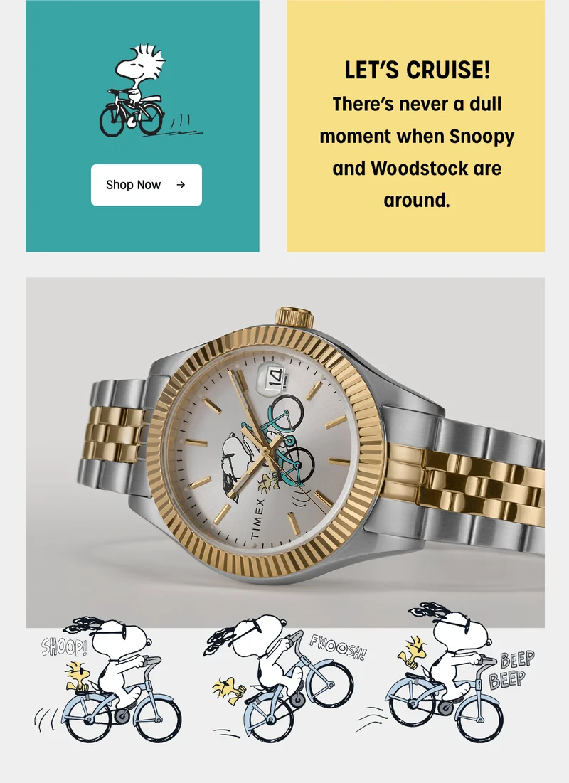 LET'S CRUISE! | There's never a dull moment when Snoopy and Woodstock are around | Shop Now
