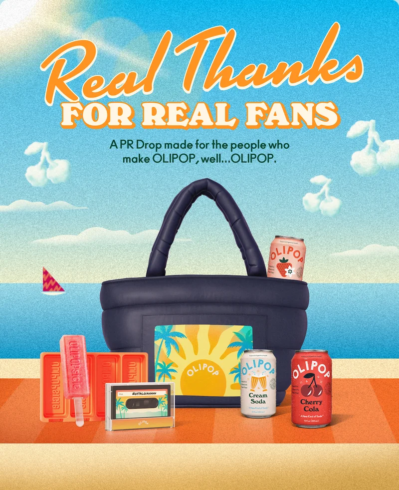 Real thanks for real fans! A PR Drop made for the people who make OLIPOP, well… OLIPOP.