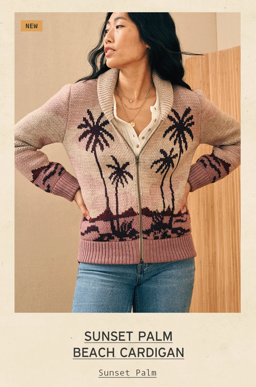 For her sunset palm beach cardigan