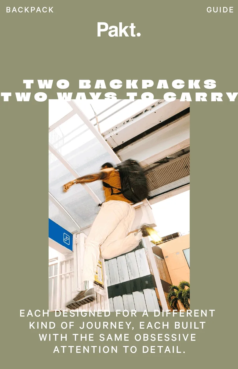 Two backpacks, two ways to carry.