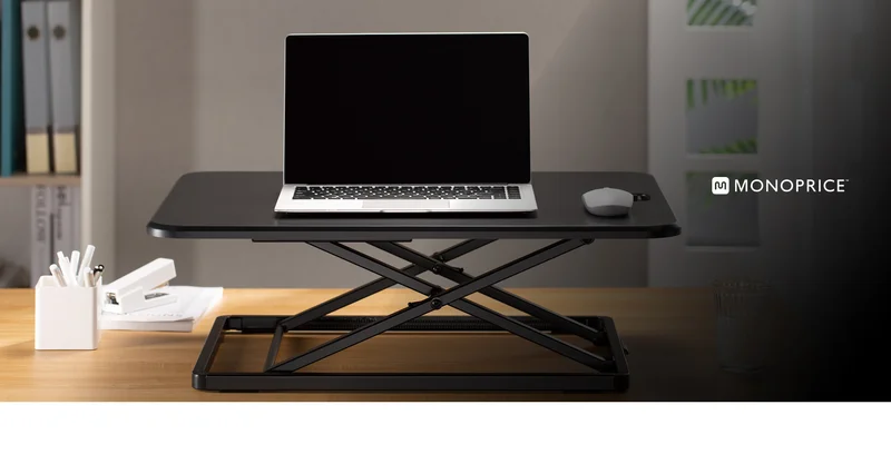 Ultra-Slim Single Top Height-Adjustable Compact Sit-Stand 26" Desk Converter
