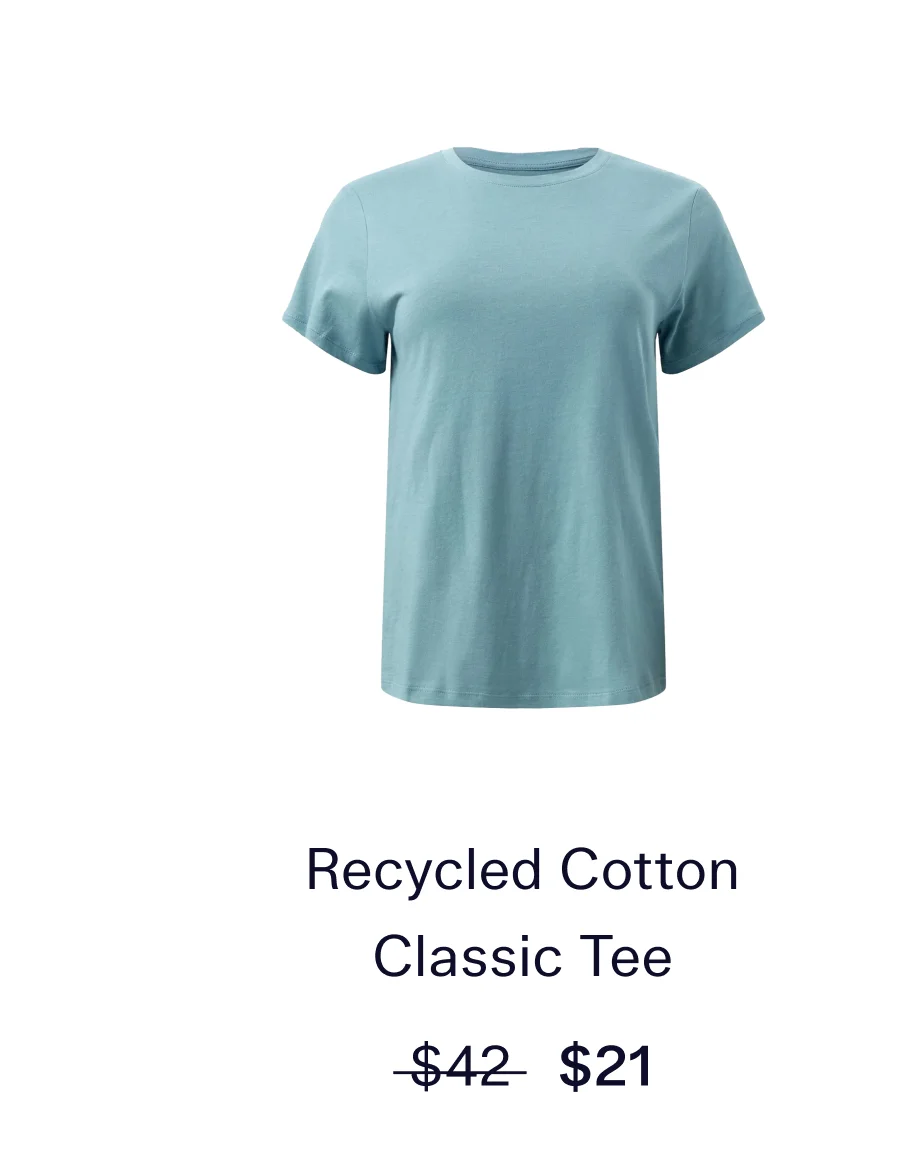 Recycled Cotton Classic Tee  |  $21