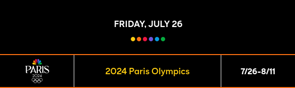 Friday, July 26 - 2024 Paris Olympics - 7/26-8/11